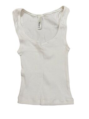 SKIMS White Ribbed Scoop Neck Tank Top